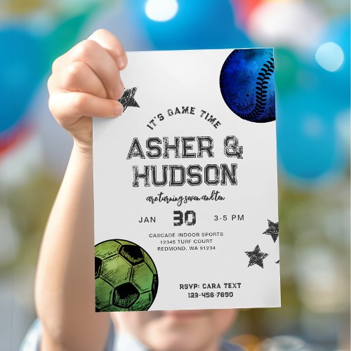Joint Sports Birthday Invitation
