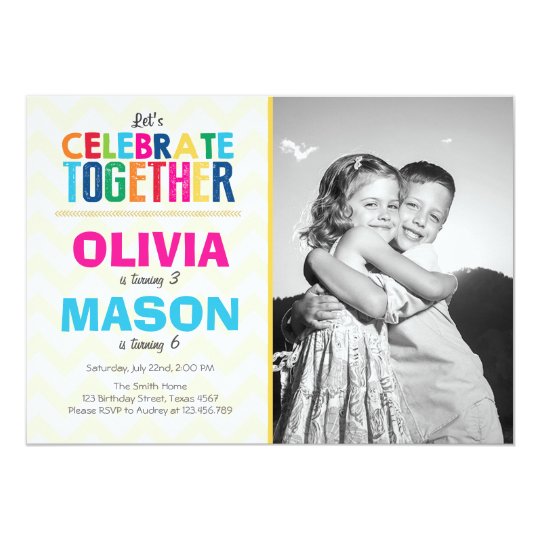joint twin birthday party invitation zazzle com double birthday party invitations