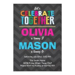 double birthday party invitations