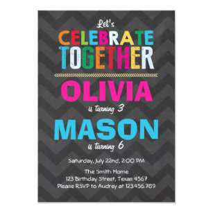 joint birthday invitations zazzle