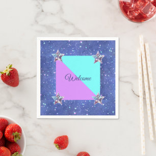 Joint twin space birthday party Boy Girl Napkins
