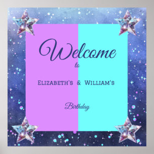  Joint twin space birthday party  Boy Girl Poster