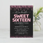 Joint Twin Sweet Sixteen 16th Birthday Party Invitation (Standing Front)