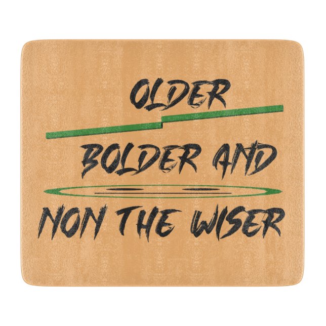 Joke message about age graphics and words cutting board (Front)