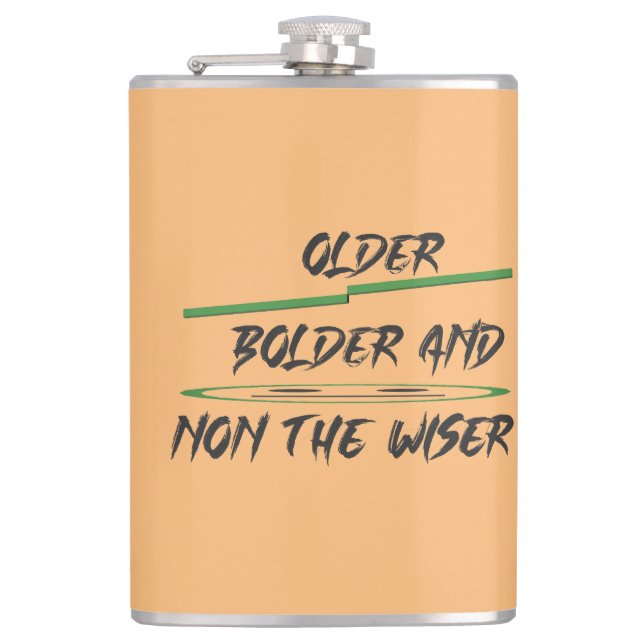 Joke message about age graphics and words flask (Front)