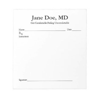 Joke prescription pad - 5.5" x 6" Notepad