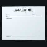 Joke prescription pad  - 8.5" x 11" Notepad   Blue<br><div class="desc">When you need to prescribe: 
"Go for a walk"
"Call a friend"
"Take a vacation"
"Have a good cry"
"Take a chill pill"</div>
