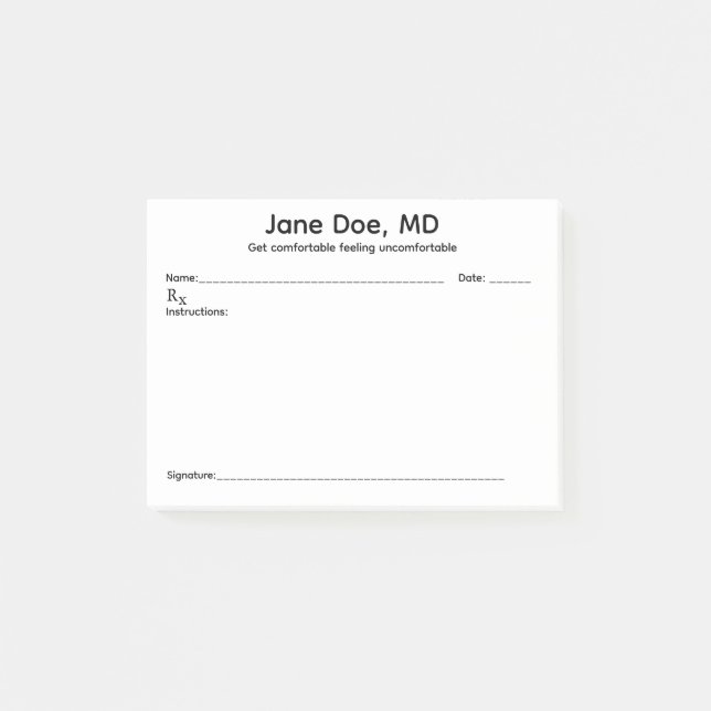 Joke prescription pad post-it notes (Front)