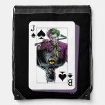 Joker and Batman Spade Playing Card Illustration Drawstring Bag