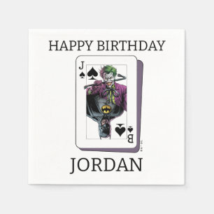 Joker and Batman Spade Playing Card Illustration Napkins