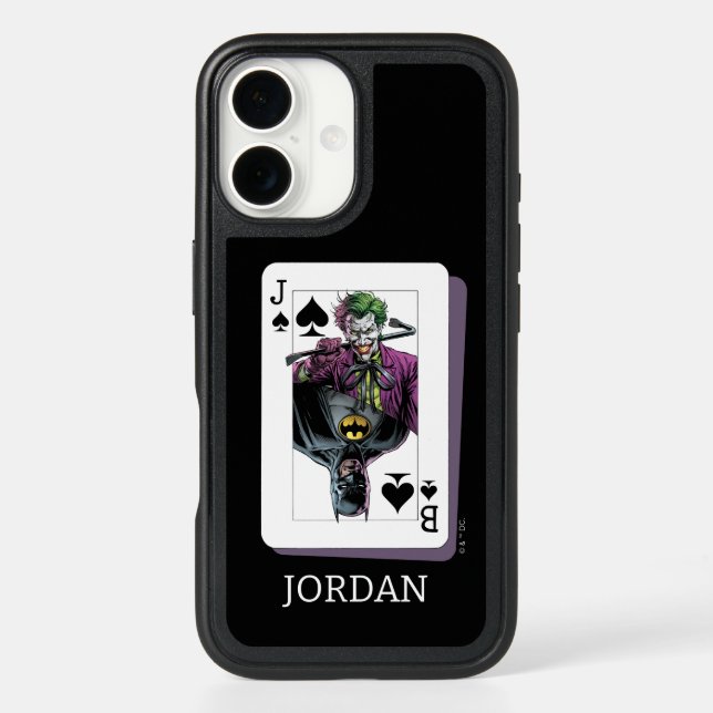 Joker and Batman Spade Playing Card Illustration Otterbox iPhone Case (Back)