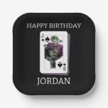 Joker and Batman Spade Playing Card Illustration Paper Plates