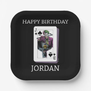 Joker and Batman Spade Playing Card Illustration Paper Plates