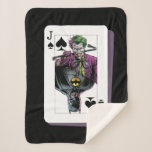 Joker and Batman Spade Playing Card Illustration Sherpa Blanket