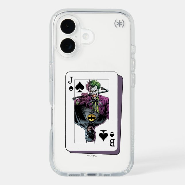 Joker and Batman Spade Playing Card Illustration Speck iPhone Case (Front)