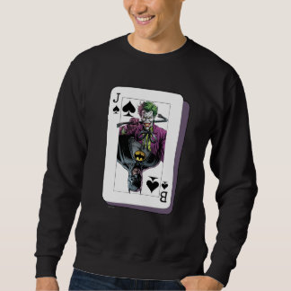 Joker and Batman Spade Playing Card Illustration Sweatshirt
