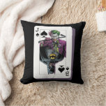 Joker and Batman Spade Playing Card Illustration Throw Pillow