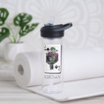 Joker and Batman Spade Playing Card Illustration Water Bottle