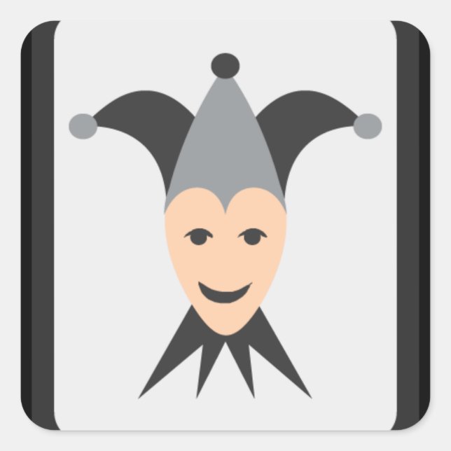 Joker Card Emoji Square Sticker (Front)
