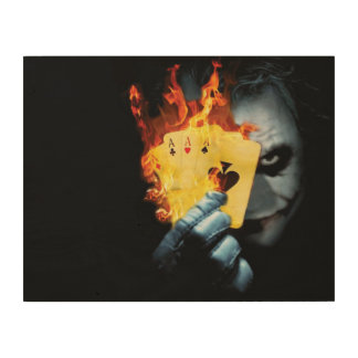 joker cartoon 14"x11" Wood Photo Print