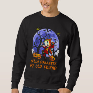 Joker Cat Face Hello Darkness My Old Friend Hallow Sweatshirt