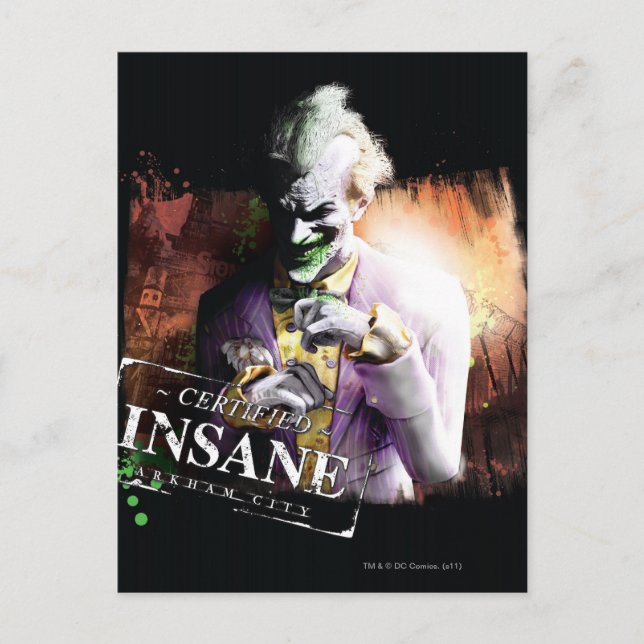 Joker - Certified Insane Postcard (Front)