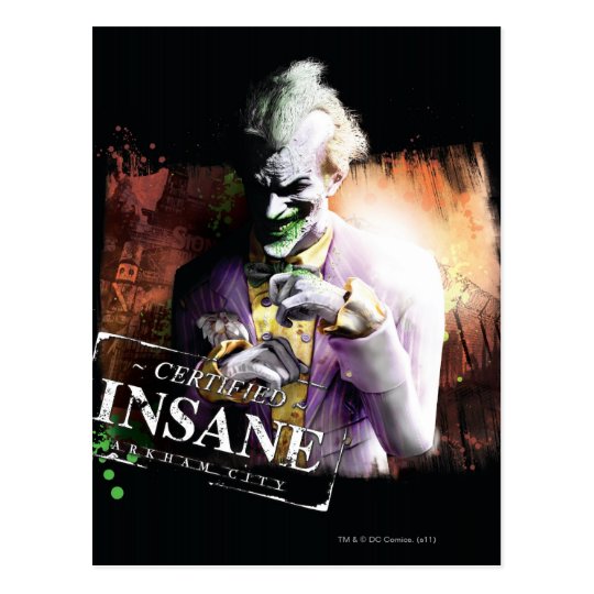 Joker - Certified Insane Postcard | Zazzle