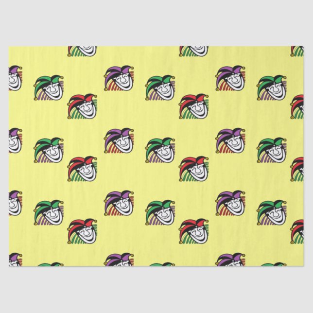 Joker colorful hats pattern yellow tissue paper (Front)