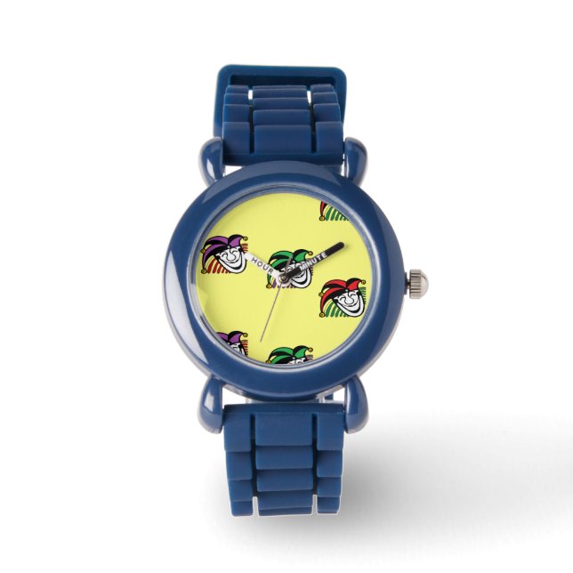 Joker colorful hats pattern yellow watch (Front)