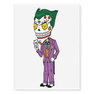 Joker Day of the Dead Temporary Tattoos