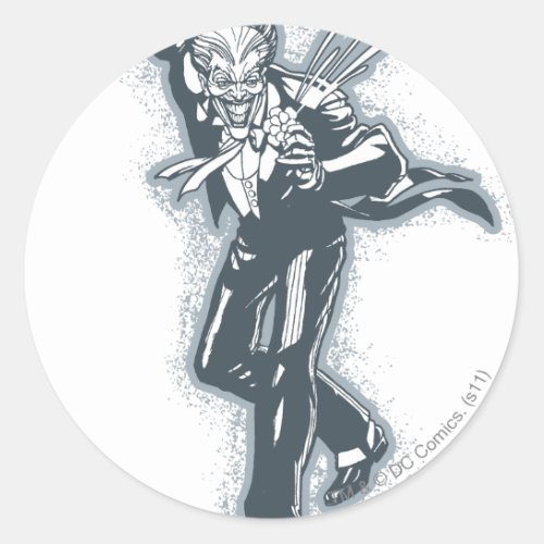 Joker Gray Outline Classic Round Sticker