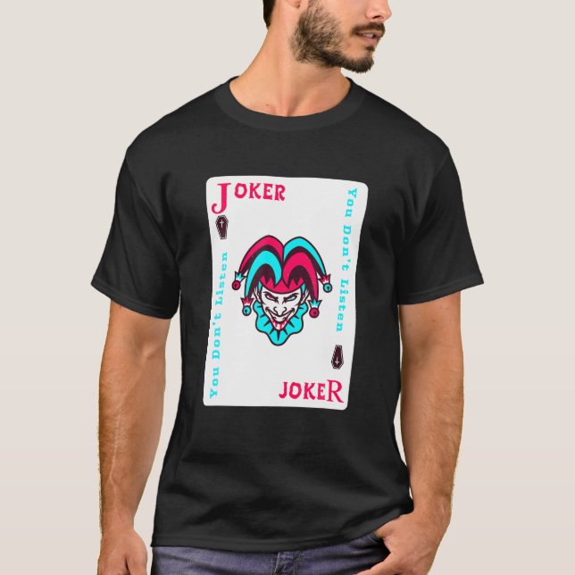 Joker Playing Card Aesthetic Jester T-Shirt (Front)