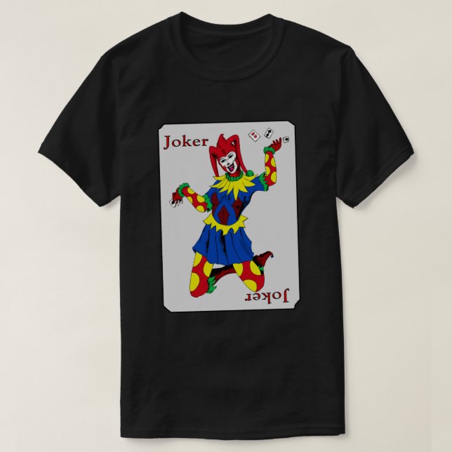 Joker Playing Card T-Shirt (Design Front)