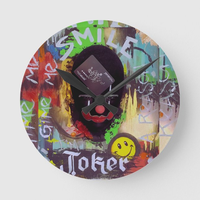 Joker Pop Art Specialty Round Clock (Front)