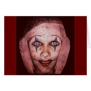 Joker Raggedy-Ann Clown With Swirly Eyes Cards