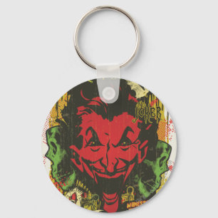 Joker Retro Comic Book Montage Keychain