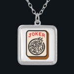 Joker Silver Plated Necklace<br><div class="desc">Spend the afternoon in a game of mahjong. Add the joker to your game day fun.</div>