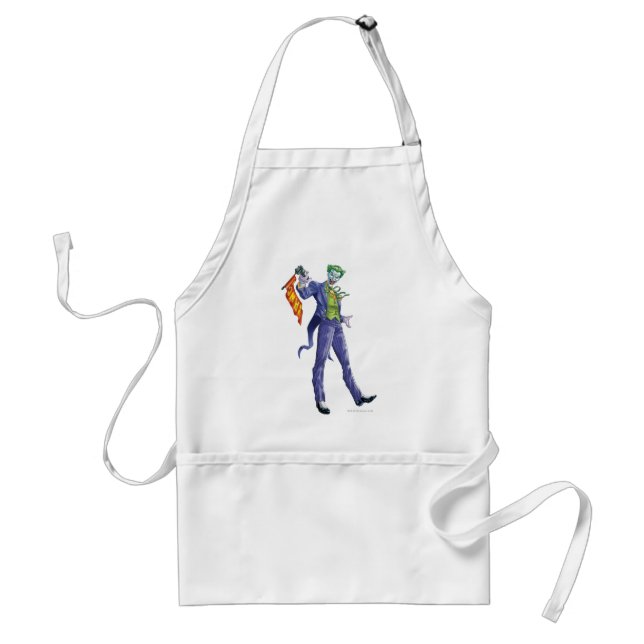Joker stands with gun adult apron (Front)