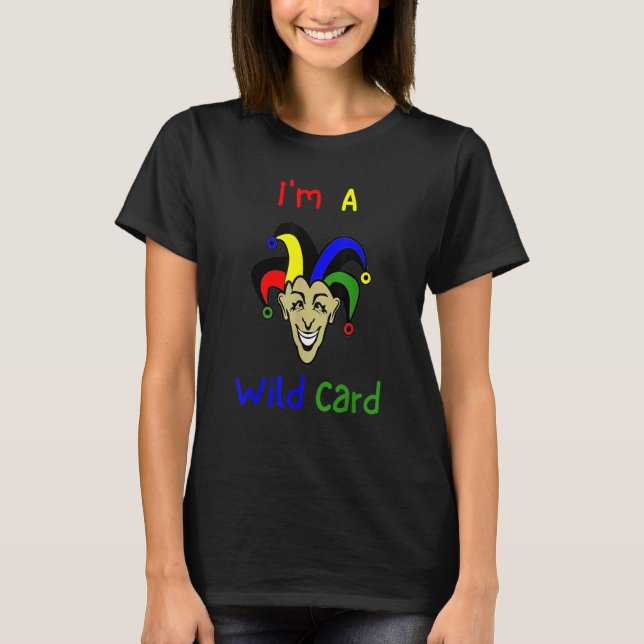 Joker  Wild Card   Expression Clown Face  Colorful T-Shirt (Front)
