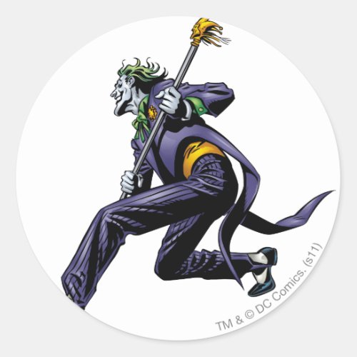 Joker with Gold Cane Classic Round Sticker