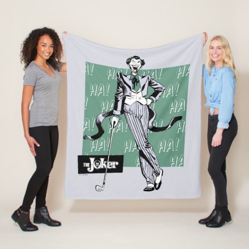 Joker With Golf Club Fleece Blanket