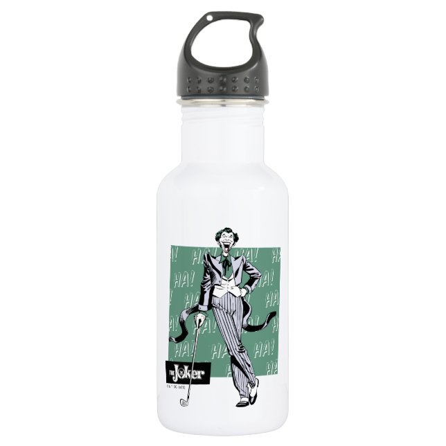 Joker With Golf Club Stainless Steel Water Bottle (Front)
