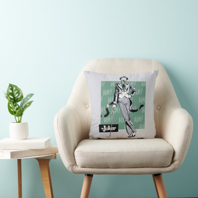 Joker With Golf Club Throw Pillow (Chair)