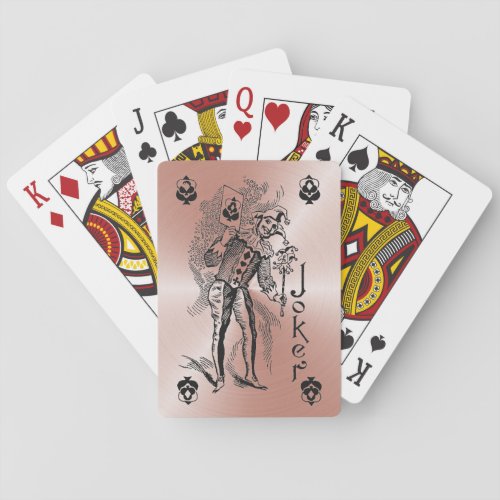 Joker with Rose Gold Classic Playing Cards