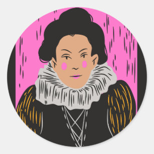Joker Women Design On  Classic Round Sticker