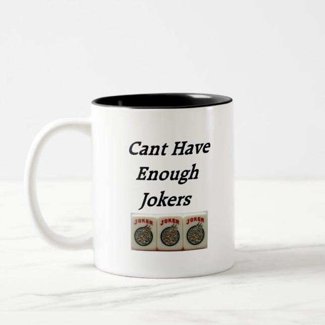 JOKERS IN MAH-JONGG Two-Tone COFFEE MUG (Left)