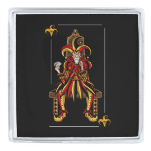 Jokers Wild Silver Finish Lapel Pin