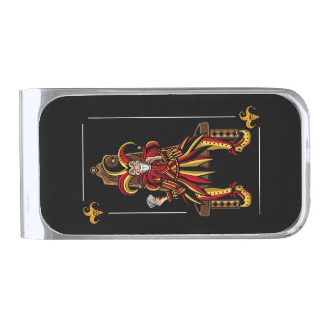 Jokers Wild Silver Finish Money Clip (Front)