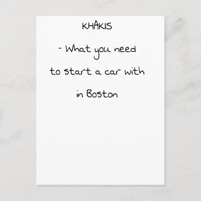 Jokes from Boston Postcard (Front)
