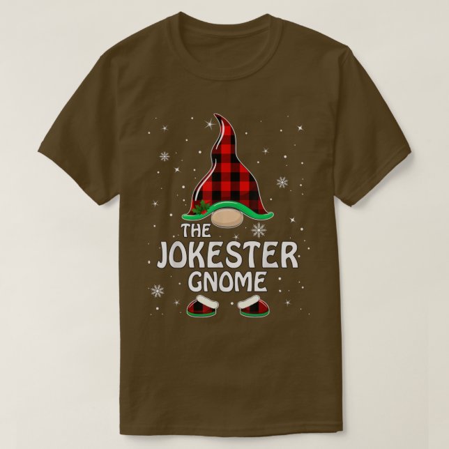 Jokester Gnome Buffalo Plaid Matching Family Chris T-Shirt (Design Front)